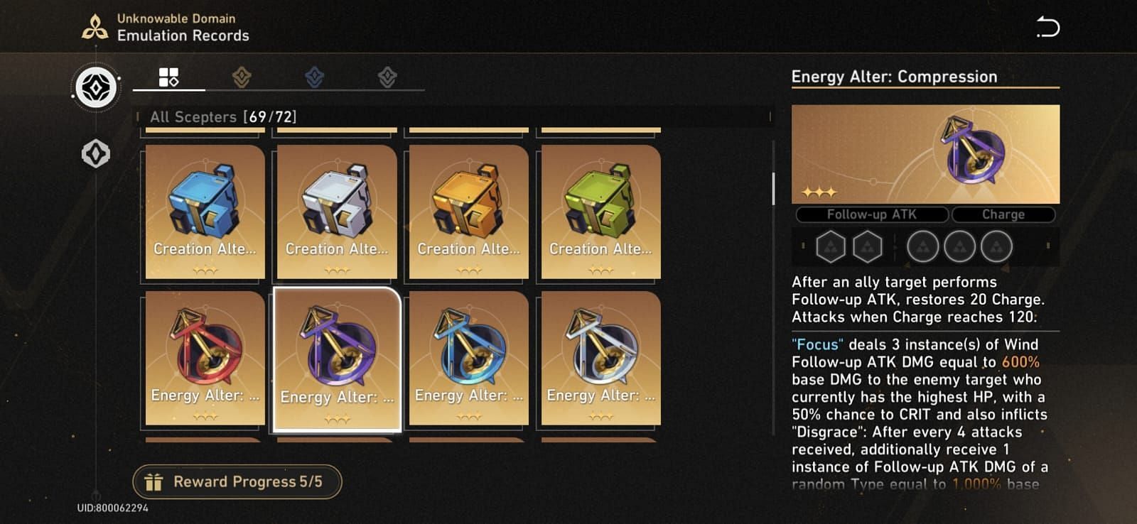 Scepters made by Rubert II in Unknowable Domain (Image via HoYoverse)